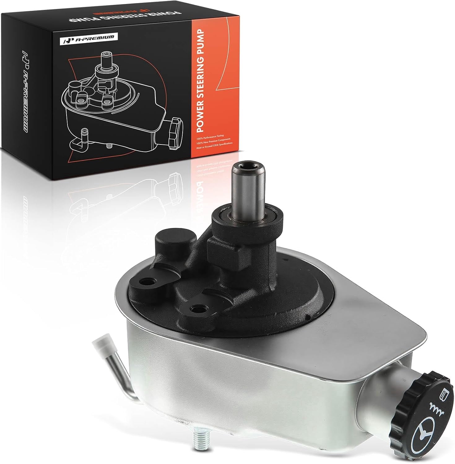 A-Premium Power Steering Pump with Reservoir Compatible with Chevrolet C10 C20 K10 K20 GMC C1500 Jimmy K2500 R2500 1980-1987