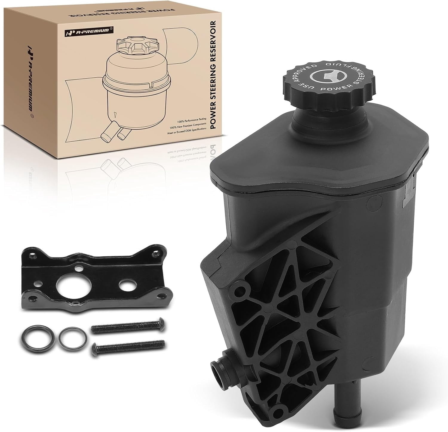 A-Premium Power Steering Reservoir/Tank with Cap Compatible with Dodge Ram 1500 2002-2007, Durango 2004-2007 & Chrysler Aspen 2007-2007, 3.7L 4.7L 5.7L