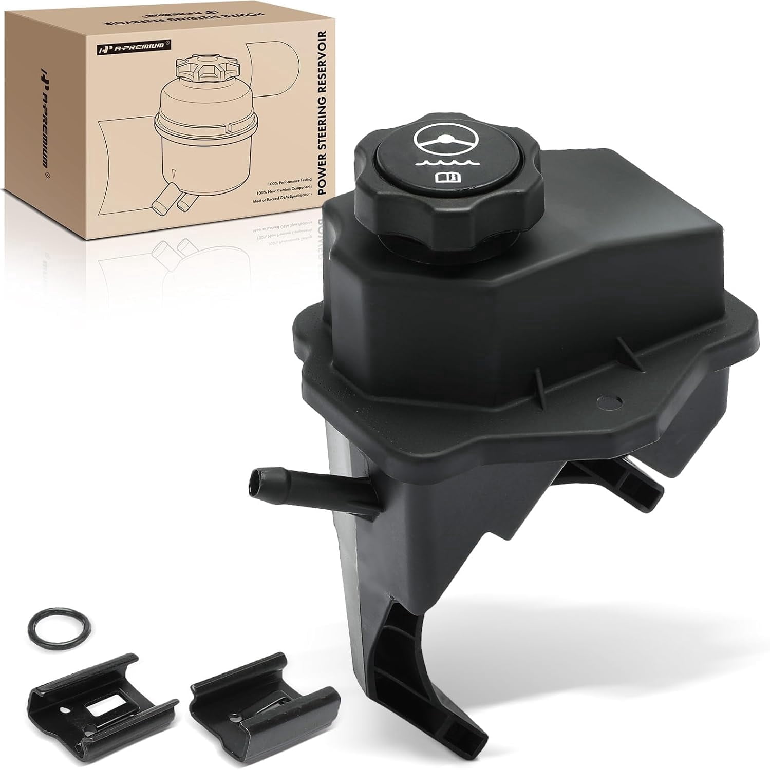 A-Premium Power Steering Reservoir with Cap Compatible with Chevrolet Malibu Impala Monte Carlo Uplander Buick Terraza Pontiac G6 Montana Saturn Aura