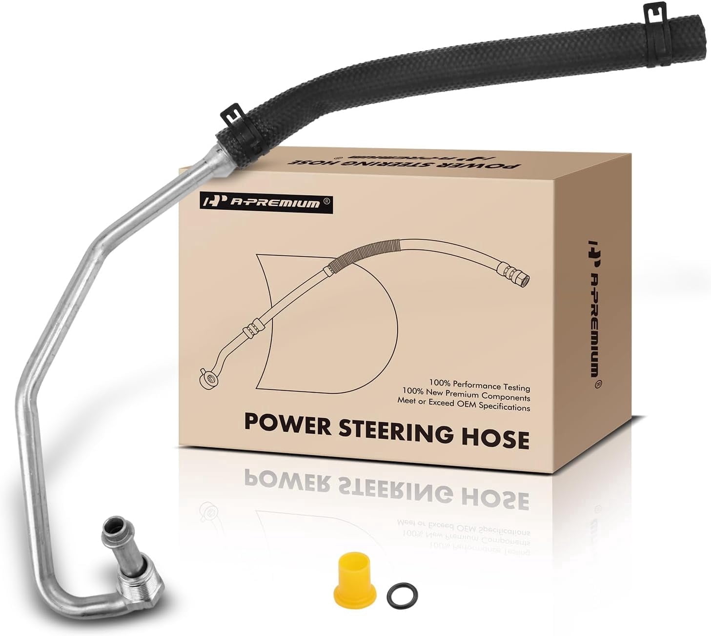A-Premium Power Steering Return Line Hose Assembly Compatible with Dodge Ram 2500 2005-2008 L6 5.9L, Ram 2500 2007-2008 L6 6.7L, Ram 3500 2005-2007 L6 5.9L, 4WD, with O-ring, Gear To Cooler