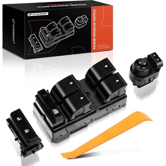 A-Premium Power Window Switch & Door Lock Mirror Switch Kit Compatible with 2007-2014 Chevy Silverado GMC Sierra 1500 2500 HD 3500 HD, Front Driver Side, Replaces# 25789692, 22883768, 15804093