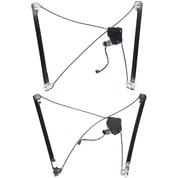A-Premium Power Window Regulators with Motor Replacement for Town and Country 1996-2000 Dodge Grand Caravan Plymouth Front Left and Right 2-PC Set