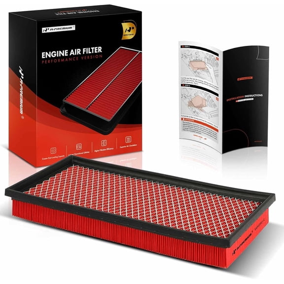 A-Premium Pre-oiled Engine Air Filter Compatible with Jeep Cherokee 1987-2001, Comanche, Wagoneer & Dodge Ram 1500 2500 3500, Durango, Dakota & Chevrolet Camaro & Mitsubishi Raider