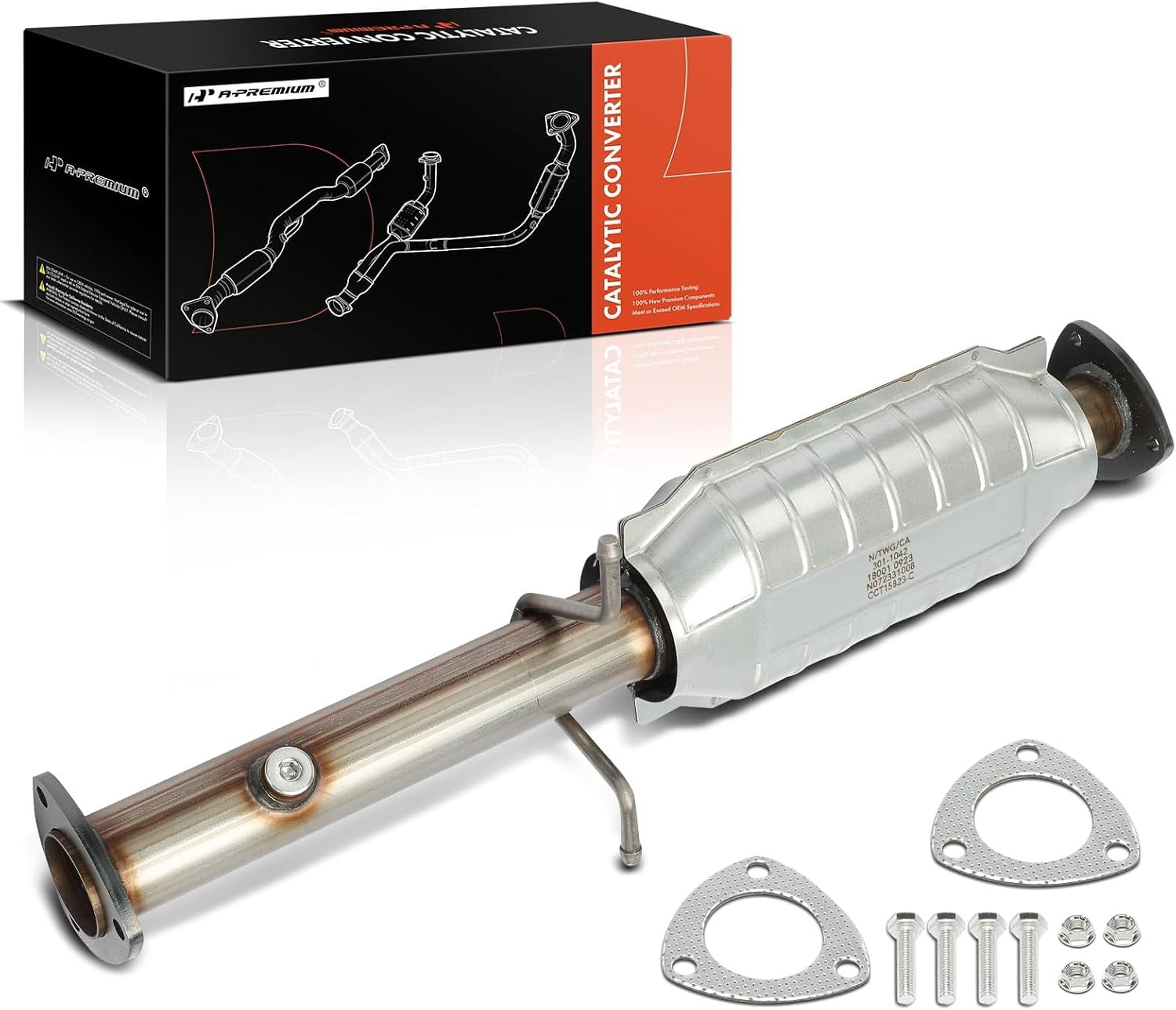 A-Premium Rear Catalytic Converter Kit Direct-Fit Compatible with Chevrolet S10 1996-2003 2.2L & GMC Sonoma 1996-2003 2.2L & Isuzu Hombre 1996-2000 2.2L, EPA Compliant