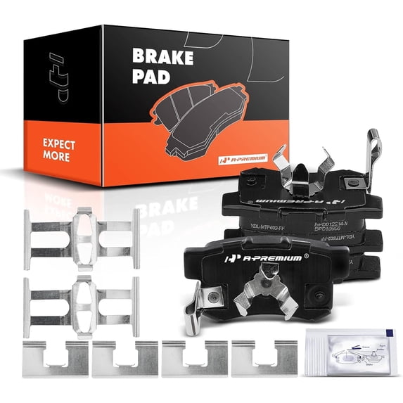 A-Premium Rear Ceramic Disc Brake Pads Set Compatible with Select Acura and Honda Models - CR-V 2005-2016 Crosstour 2012-2015 Accord Crosstour 2010-2011 RDX 2010-2018 with Hardware 4 Pcs