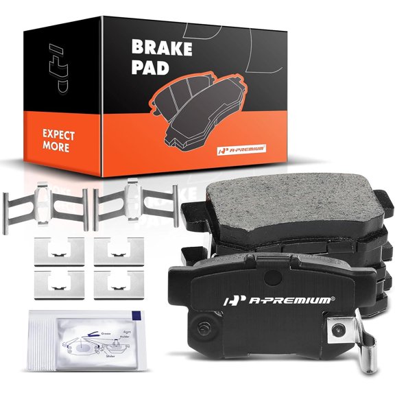 A-Premium Rear Ceramic Brake Pads Set Compatible with Acura, Isuzu and Honda Models - CR-V, Odyssey, CL, Legend, RDX, RL, TL, Element, Oasis, with Hardware, 4-Pack