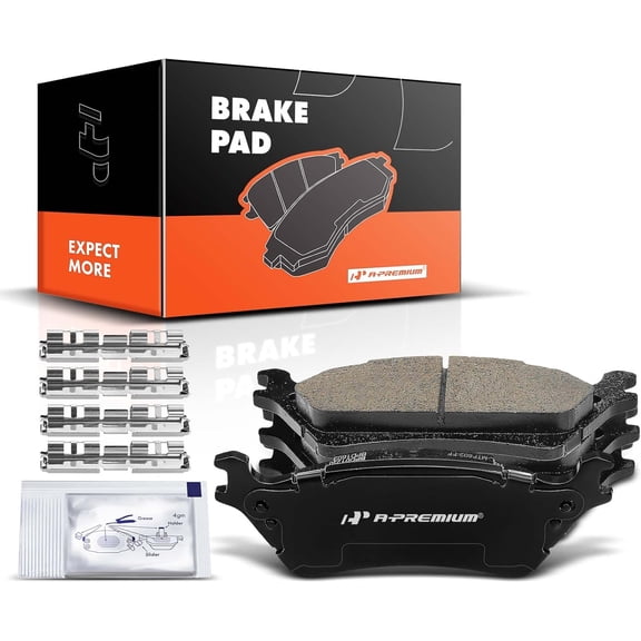 A-Premium Rear Ceramic Brake Pads Set Compatible with Ford Models - for F-150 2012 2013 2014 2015 2016 2017 2018 2019 2020, with Hardware, 4-Pack