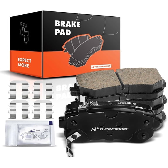 A-Premium Rear Ceramic Disc Brake Pads Set Compatible with Select Hyundai and Kia Models - For Sportage 2011-2016 Tucson 2010-2017 Sonata 2015 Accent Elantra Forte Forte Koup Forte5 Rio Rio5