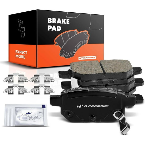 A-Premium Rear Ceramic Disc Brake Pads Set Compatible with Select Lexus, Pontiac, Scion and Toyota Models - Vibe, Corolla (iM), Matrix, Prius, CT200h, iM, tC, xB, Prius Plug-In, Prius Prime, Yaris