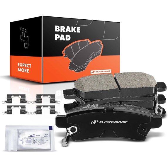 A-Premium Rear Ceramic Disc Brake Pads Set Compatible with Select Nissan and Suzuki Models - Frontier 2005-2019, Xterra 2005-2015, Equator 2009-2012, with Hardware, 4 Pcs