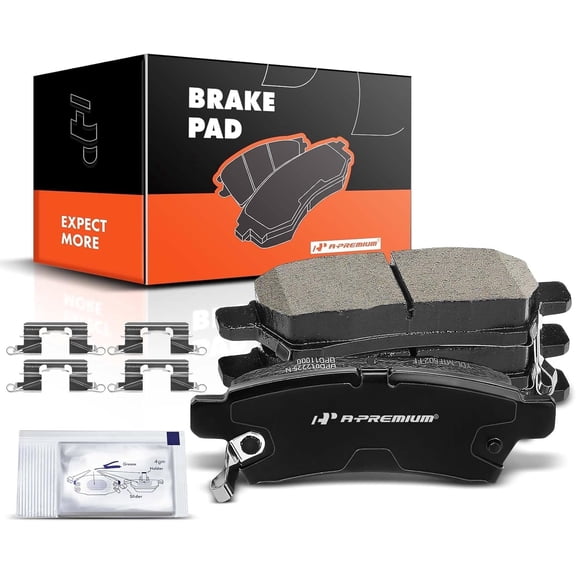 A-Premium Rear Ceramic Disc Brake Pads Set Compatible with Select Nissan and Suzuki Models - Frontier 2005-2019, Xterra 2005-2015, Equator 2009-2012, with Hardware, 4 Pcs