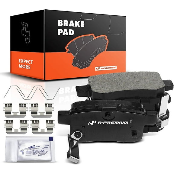 A-Premium Rear Ceramic Disc Brake Pads Set Compatible with Select Honda and Acura Models - Accord 2008-2017, TSX 2009-2014, with Hardware, 4 Pcs