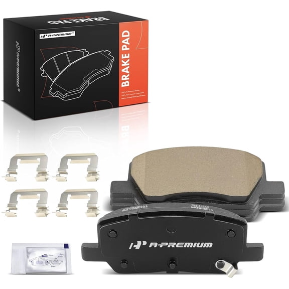 A-Premium Rear Ceramic Disc Brake Pads Set Compatible with Tesla Models - Model 3 2017-2019, Model S 2017-2019, Model X 2017-2019, 4 Pcs