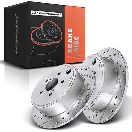 A-Premium Rear Disc Brake Rotors Set Compatible with Subaru Outback Legacy 2010-2014 BRZ 2013-2020 Scion FR-S 2013-2016 Toyota 86 2017-2020 2-PC-Set