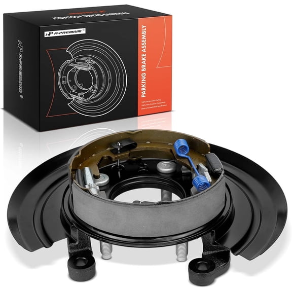A-Premium Rear Driver Loaded Parking Brake Backing Plate Assembly Compatible with Ford Models - F-250 Super Duty 2011-2012, F-350 Super Duty 2011-2012