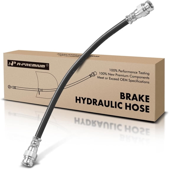 A-Premium Rear Driver or Passenger Brake Hydraulic Hose Compatible with Select Ford and Mazda Models - Probe MX6 1993-1997, 626 1993-2002, Protege 1996-1998 - Replace# BC1D43810