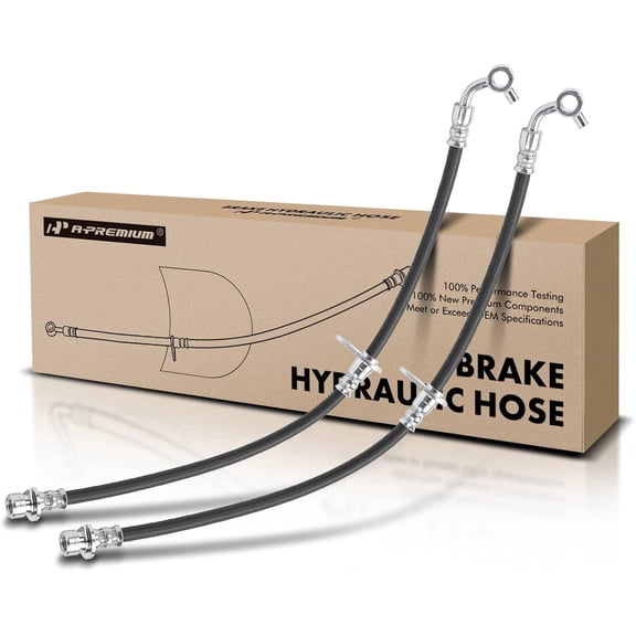 A-Premium Rear Driver and Passenger Brake Hydraulic Hoses Compatible with Select Honda Models - CR-V CRV 2007 2008 2009 2010 2011, 2.4L - Replace# 01466SWA000(Pack of 2)