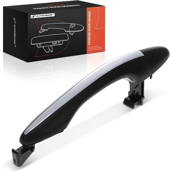 A-Premium Rear Driver or Passenger Exterior Door Handle - Compatible with 2011-2015 Kia Optima, Without Smart Key Entry System, Primed Black with Chrome Insert, Replace# 82651-2T010, 83652-2T000