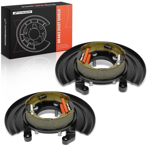 A-Premium Rear Driver and Passenger Loaded Parking Brake Backing Plate Assembly Compatible with Ford Models - F-250 F250 1999 F-250 Super Duty/F-350 Super Duty 1999-2004 2-PC Set