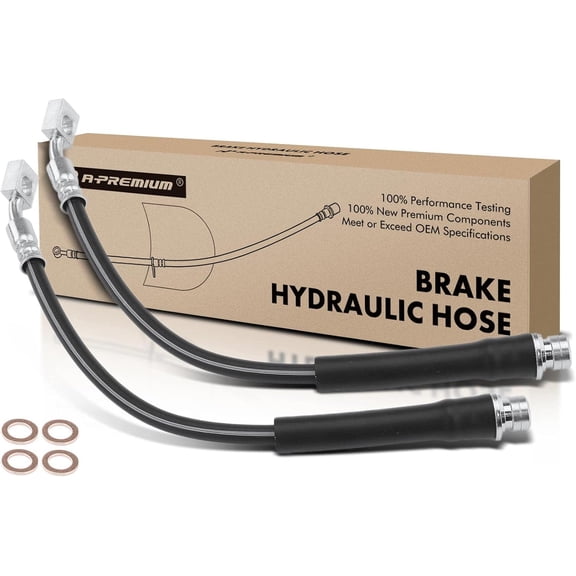 A-Premium Rear Driver and Passenger Outer Brake Hydraulic Hose Compatible with Land Rover Models - LR3 2005-2009, LR4 2010-2016, For Range Rover Sport 2006-2013 - Replace# LR058009(Pack of 2)