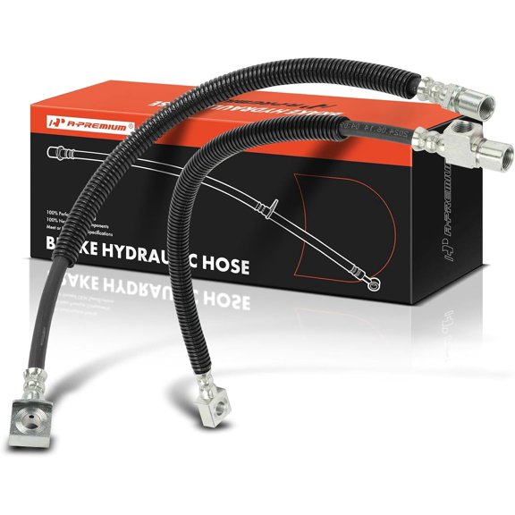 A-Premium Rear Driver and Passenger Side Brake Hydraulic Hose Compatible with Select Chevrolet & GMC Models - Express 3500 4500 2010-2014, Savana 3500 4500 2010-2014 - Replace# 25791217(Pack of 2)