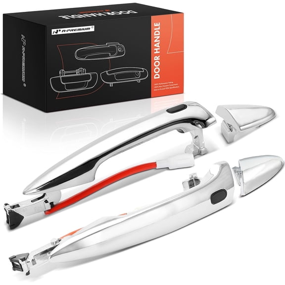 A-Premium Rear Driver and Passenger Side Exterior Door Handle Compatible with Lexus IS F 2008-2014, IS250/IS350 2006-2013, ES350 2007-2012, LS460 2007-2017, LS600h 2008-2016, Chrome