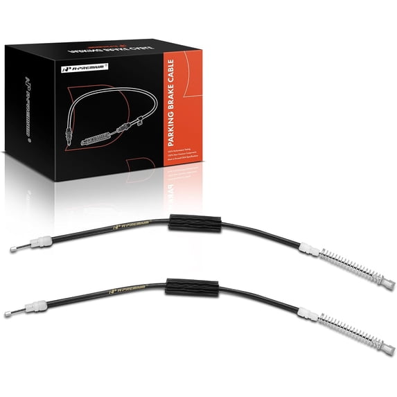 A-Premium Rear Driver and Passenger Side Parking Brake Cable Assembly Compatible with Cadillac Models: SRX 2004-2009, STS 2005-2011, 2-PC Set - Replace# 25764260, 20772270
