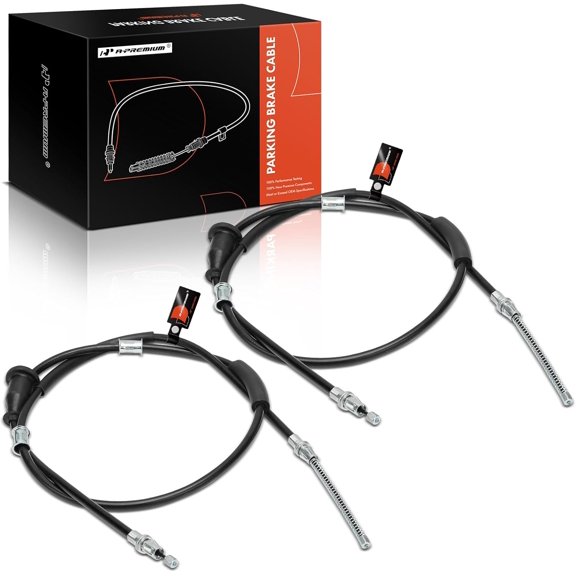 A-Premium Rear Driver and Passenger Side Parking Brake Cable Assembly Compatible with Dodge & Chrysler & Plymouth Models: Stratus 1997-2000, Cirrus 1997-2000, Breeze 1997-2000, 2-PC Set