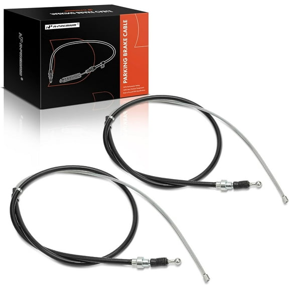 A-Premium Rear Driver and Passenger Side Parking Brake Cable Assembly Compatible with Volkswagen Models: Jetta 2000-2005, Jetta City 2007-2009, Golf, Golf City, Beetle, 2-PC Set