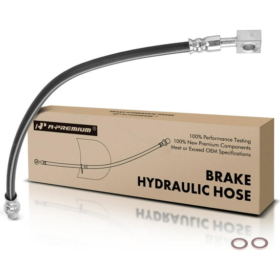 A-Premium Rear Driver or Passenger Brake Hydraulic Hose Compatible with Select Saab Models - 9-5 2010-2011 - Replace# 13327446