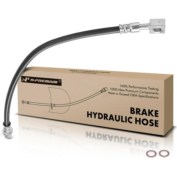 A-Premium Rear Driver or Passenger Brake Hydraulic Hose Compatible with Select Saab Models - 9-5 2010-2011 - Replace# 13327446