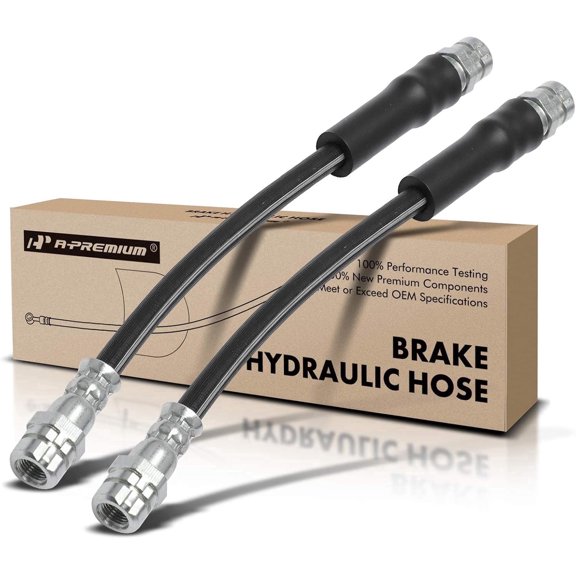 A-Premium Rear(Inner) Side Brake Hydraulic Hoses Compatible with Audi, Volkswagen Models - Jetta2005-2012/2014-2018, Passat 2016-2010, A3 (Quattro), Beetle, CC, Golf R, GTI, R32, Rabbit - Pack of 2