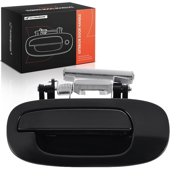 A-Premium Rear Left Driver Side Exterior Door Handle Compatible with Dodge Durango 1998-2003 Sport Utility, Dakota 2000-2004 Crew Cab Pickup, Smooth Black, Replace# 55256421SMTH
