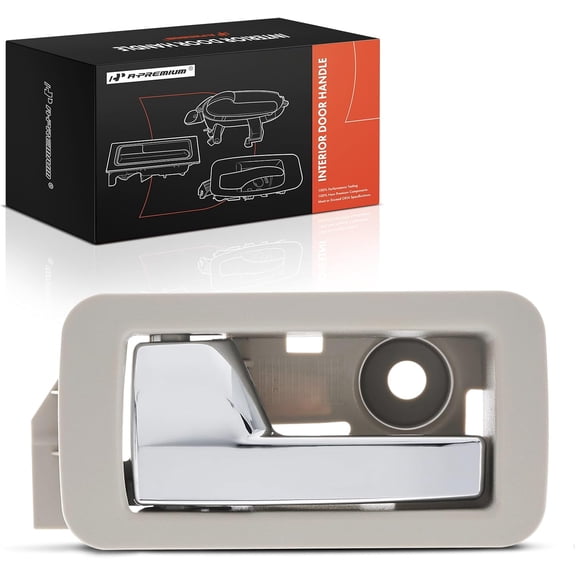 A-Premium Rear Left Driver Side Interior Door Handle Compatible with Ford Flex 2009 2010 2011 2012, Beige Housing with Chrome Lever, Replace# 8A8Z7422601BA