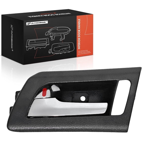 A-Premium Rear Left Driver Side Interior Door Handle Compatible with Pontiac G8 2008-2009, Black Housing with Chrome Lever, Replace# 92213456