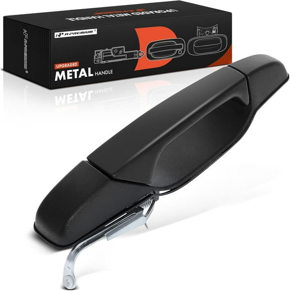 A-Premium Rear Left Driver Side Upgraded Metal Exterior Door Handle Compatible with Chevrolet Silverado 1500, Tahoe, Suburban 2500, Avalanche & GMC Sierra 3500 HD, Yukon, Yukon XL, Textured Black
