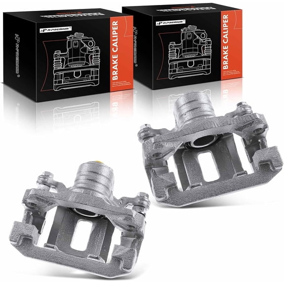 A-Premium Rear Left and Right Side Disc Brake Caliper Assembly with Bracket Compatible with Nissan Pathfinder 2005-2012 2-PC