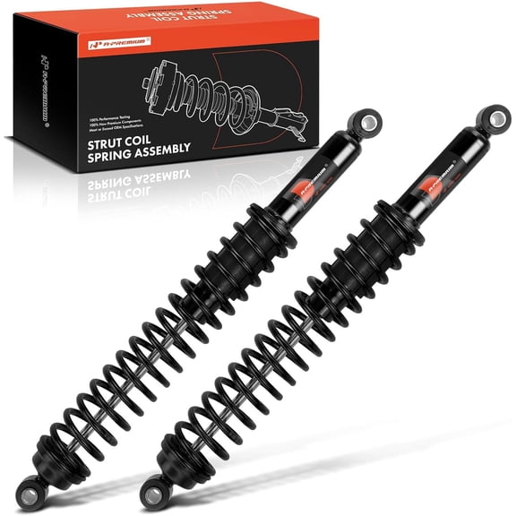 A-Premium Rear Load Adjusting Towing Shocks Absorbers with Coil Springs - Compatible with Chevrolet Silverado 1500, Tahoe and GMC Sierra 1500, Yukon and Dodge Ram 1500 and Nissan Titan - 2PCS Set
