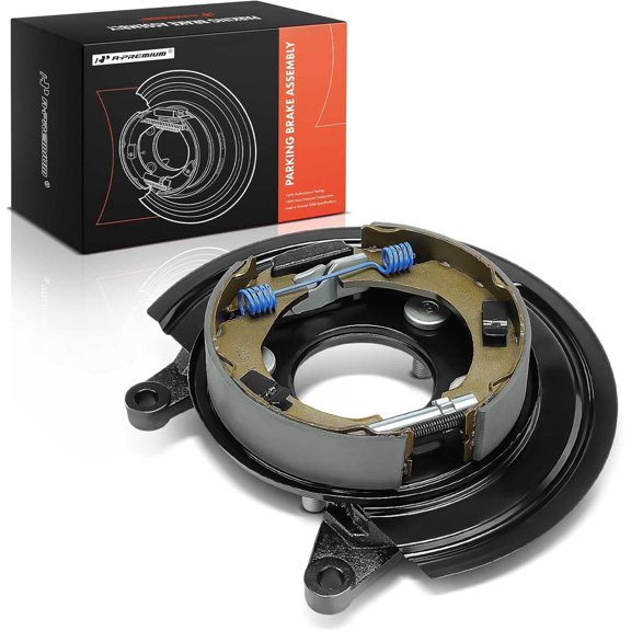 A-Premium Rear Loaded Parking Brake Backing Plate Assembly Compatible with GMC Cadillac Chevrolet Models - Silverado 1500 HD Classic Suburban Avalanche Sierra 1500 HD Yukon XL Escalade ESV