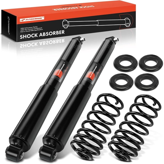 A-Premium Rear Pair (2) Air Spring to Coil Spring Conversion Kit Compatible with Chevy Trailblazer 2002-2009 & GMC Envoy 2002-2009 & Buick Rainier 2004-2007 & Oldsmobile Bravada 2002-2004 & Saab 9-7x