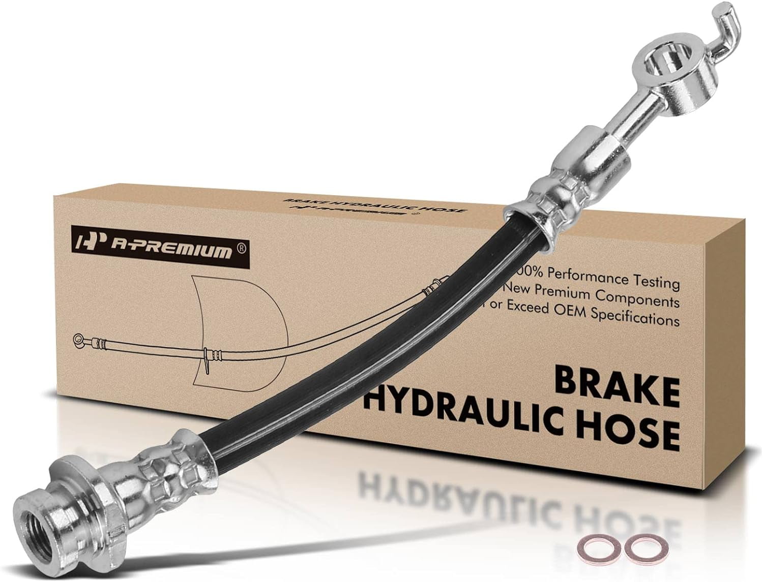 A-Premium Rear Driver Outer Brake Hydraulic Hose – Fits VW Passat 1999-2005, Audi A6 1998-2004, Replaces 8E0611763K
