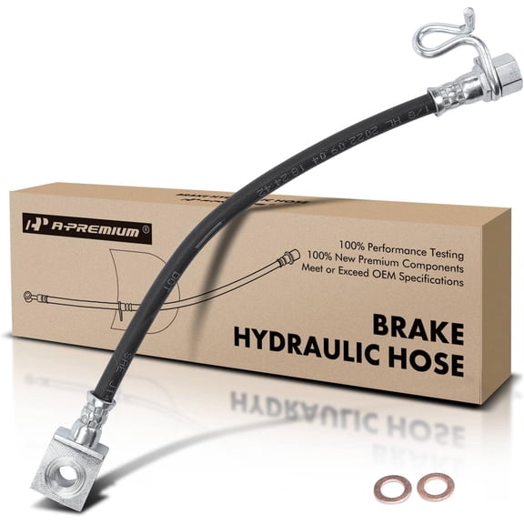 A-Premium Rear Passenger Side Brake Hydraulic Hose Compatible with Select Ford and Lincoln Models - For F-150 2004-2008, Mark LT 2006-2007, Without Steel Line - Replace# 4L3Z2267EA, 5L3Z2267EA