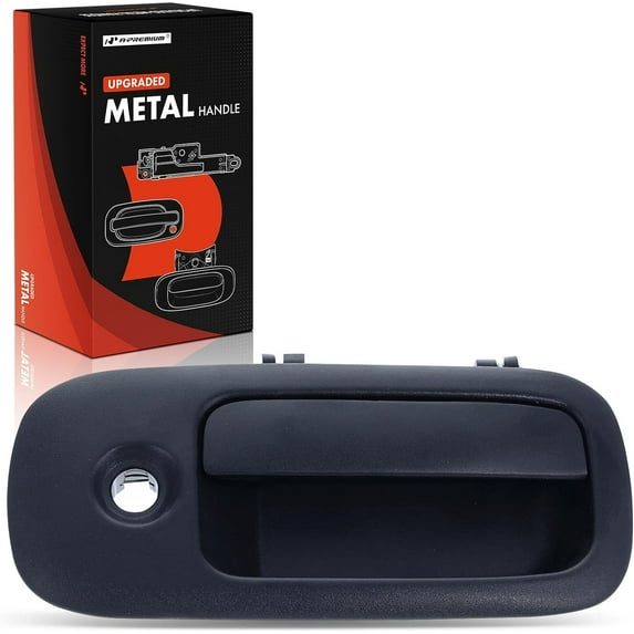 A-Premium Rear Passenger Side Upgraded Metal Exterior Door Handle with Keyhole Compatible with Chevy Express 1500 2010-2014, Express 2500 3500 2010-2023 & GMC Savana 1500 2500 3500, Textured Black