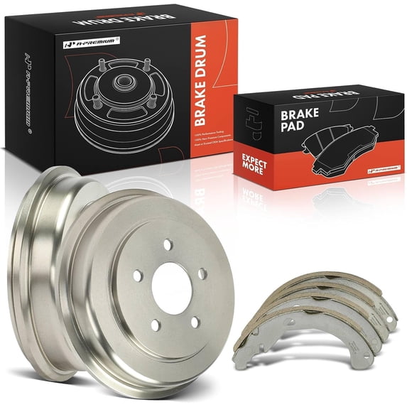 A-Premium Rear Rear Brake Drums and Ceramic Brake Shoes Compatible with Chevrolet HHR 2006-2008, Cobalt 2006-2008 & Pontiac G5 2007-2008, 2-PC