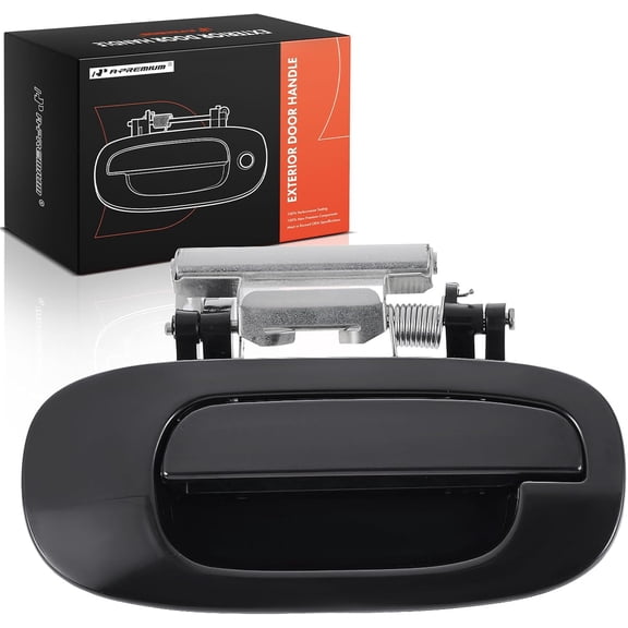 A-Premium Rear Right Passenger Side Exterior Door Handle Compatible with Dodge Durango 1998-2003 Sport Utility, Dakota 2000-2004 Crew Cab Pickup, Smooth Black, Replace# 55256420SMTH