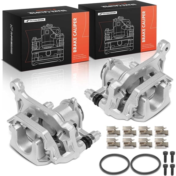 A-Premium Rear Side Disc Brake Caliper Assembly with Bracket Compatible with Mitsubishi Vehicles - Outlander 2017-2020 Eclipse Cross 2018-2020/2022 Outlander PHEV -Only fits Electronic Parking Brake