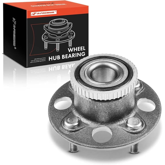 A-Premium Rear Wheel Bearings and Hub Assembly Compatible with Honda Civic 2001-2005, Acura EL 2001-2005, FWD & 4-Wheel ABS, w/4-Lug, Replace# 512175