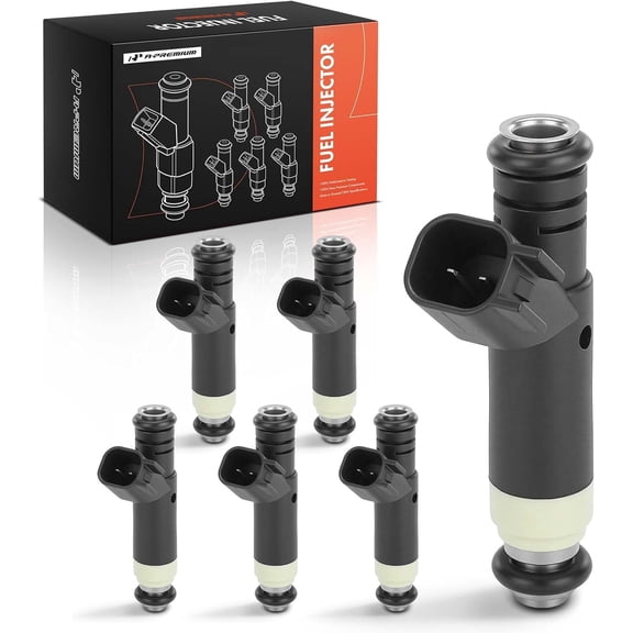 A-Premium Replacement Fuel Injectors, Black, 6 Count
