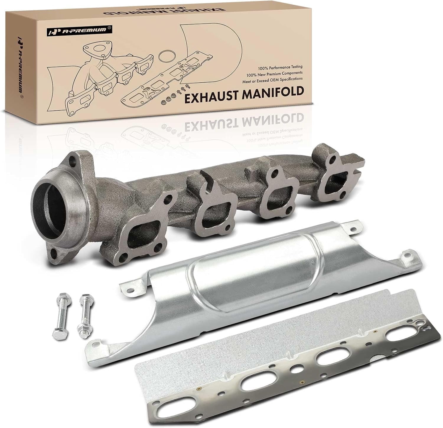 A-Premium Right Engine Exhaust Manifold Kit W/Gasket & Bolts & Nuts [5.7L 6.4L] Compatible with Ram 1500 2013-2018 2500 2014-2021 3500 2013-2020 1500 Classic 2019-2024