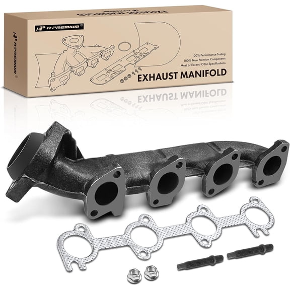 A-Premium Right Exhaust Manifold Kit W/Gasket & Studs & Nuts [8Cyl 5.4L] Compatible with Ford & Lincoln - F-150, F-250, F-150 Heritage, F-250 F-350 Super Duty, Expedition, E-150, E-250, Navigator